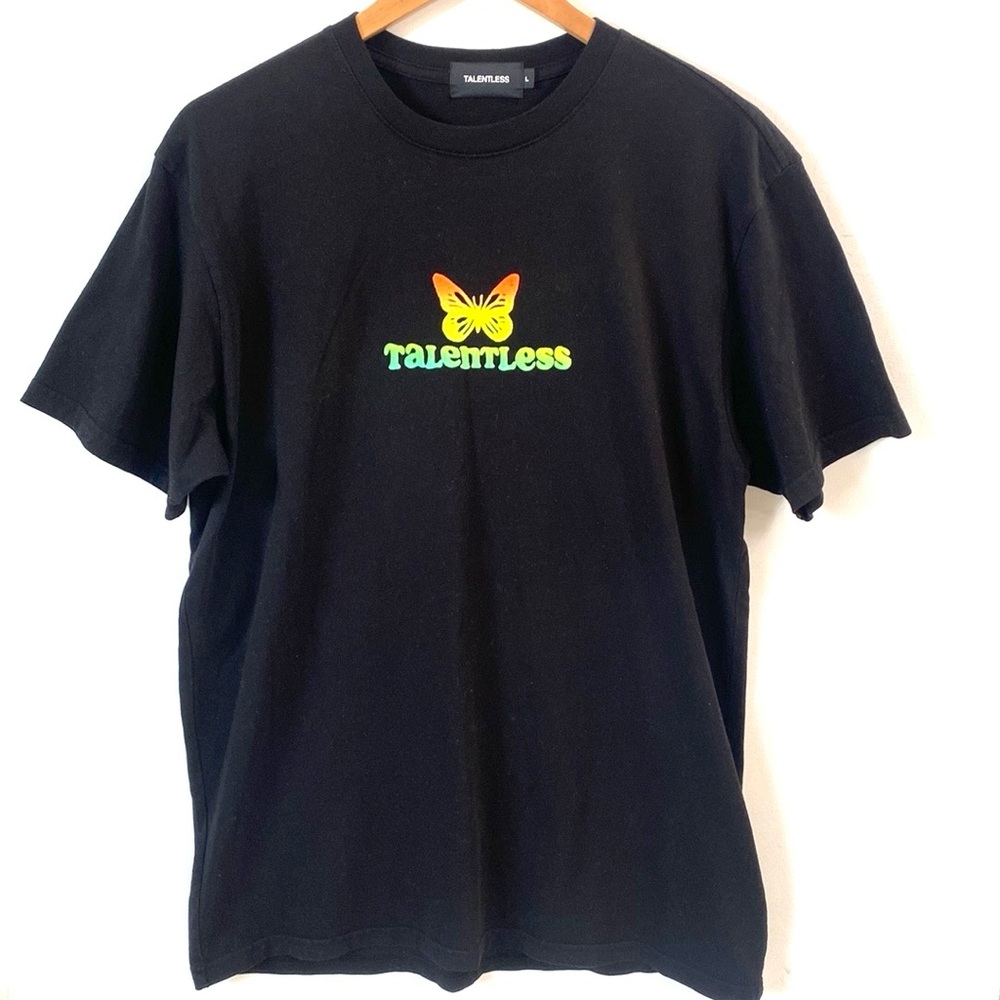 (A11) NEW TALENTLESS“Some May Say We Are Talentless”‎ Butterfly Tee, Sz L, NWOT
